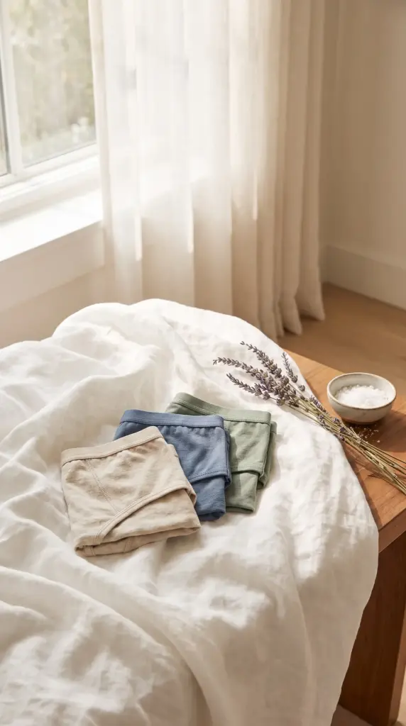 Comfortable cotton underwear displayed as part of a healthy hygiene routine.