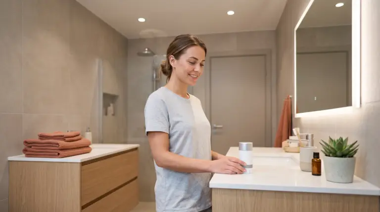 Woman practicing everyday hygiene habits to prevent body odor
